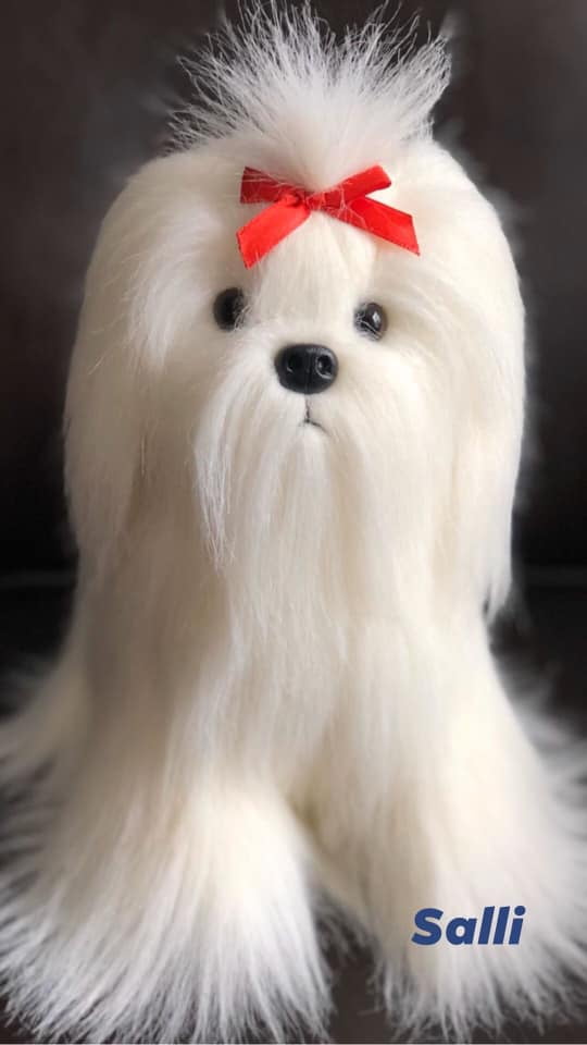 stuffed maltese dog