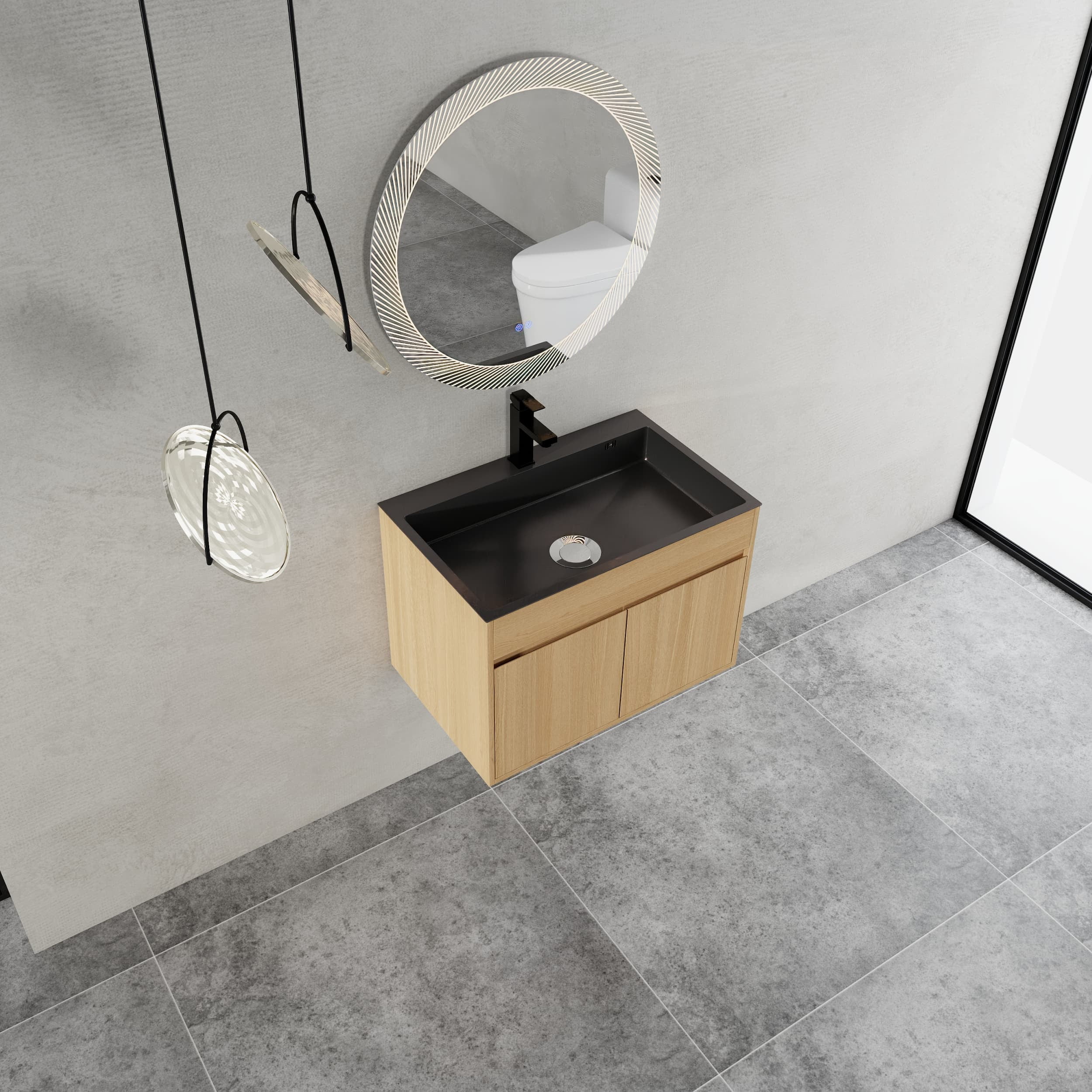 Rainlex 39" Black & Silver Stainless Steel Freestanding Utility Sink with Pull-Out Faucet and Storage Shelf