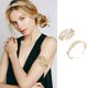 thumbnail image 2 of 2 piezas de brazalete de diadema de diosa, juego de joyas nupciales, corona de hojas de laurel romanas, brazalete de banda para la parte superior del brazo, pulsera ajustable, 2 of 5