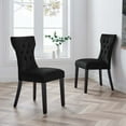 thumbnail image 2 of Side Dining Chair, Set of 2, Black, Velvet, Modern Contemporary, Kitchen Room Cafe Bistro Restaurant Hospitality, 2 of 9