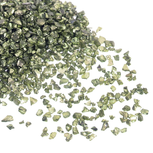 Triturado Vidrio Chips 100g/3.5oz 2mm-4mm Irregular Metálico Brillante Vidrio para Artesanía Bricolaje Jarrón Relleno Epoxi Resina Decoración, Jade Verde