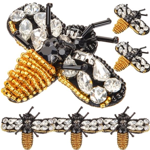 LEORX 6Pcs Rhinestone Patches Animal Sew On Patch Multi Acrylic DIY Activities for Backpacks