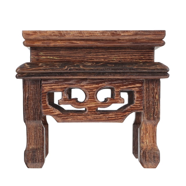 KAKOWELY Creative Chinese Style Flower Pot Wood Holder Craft Display Stand Display Base,3.15"X3.35"X2.95"
