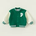thumbnail image 3 of Esaierr 1-8 Years Boys Girls Baseball Jackets for Kids Toddler,Varsity Jacket Color Blocking Letters Cardigan Jackets,Fall Winter Coats Lightweight School Baseball Outerwear, 3 of 8