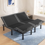 Sino Luban Adjustable Bed Frame Split King (Sync Control as King) with Remote, Adjustable Base with Head&Foot Incline, Zero Gravity, Nightlight, Quiet Motor, Height-Adjustable Legs,Easy Assembly
