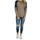 thumbnail image 2 of VISgogo Mujer Casual Patchwork Camiseta, Otoño e Invierno Rayas Manga Larga Cuello Redondo Jersey VISgogo moda, 2 of 6