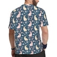 thumbnail image 2 of Wukai Cute Rabbit Floral Print Men's Short-Sleeved Mesh T-Shirt,Quick-Dry Short Sleeve Workout T-Shirt-XX-Large, 2 of 8
