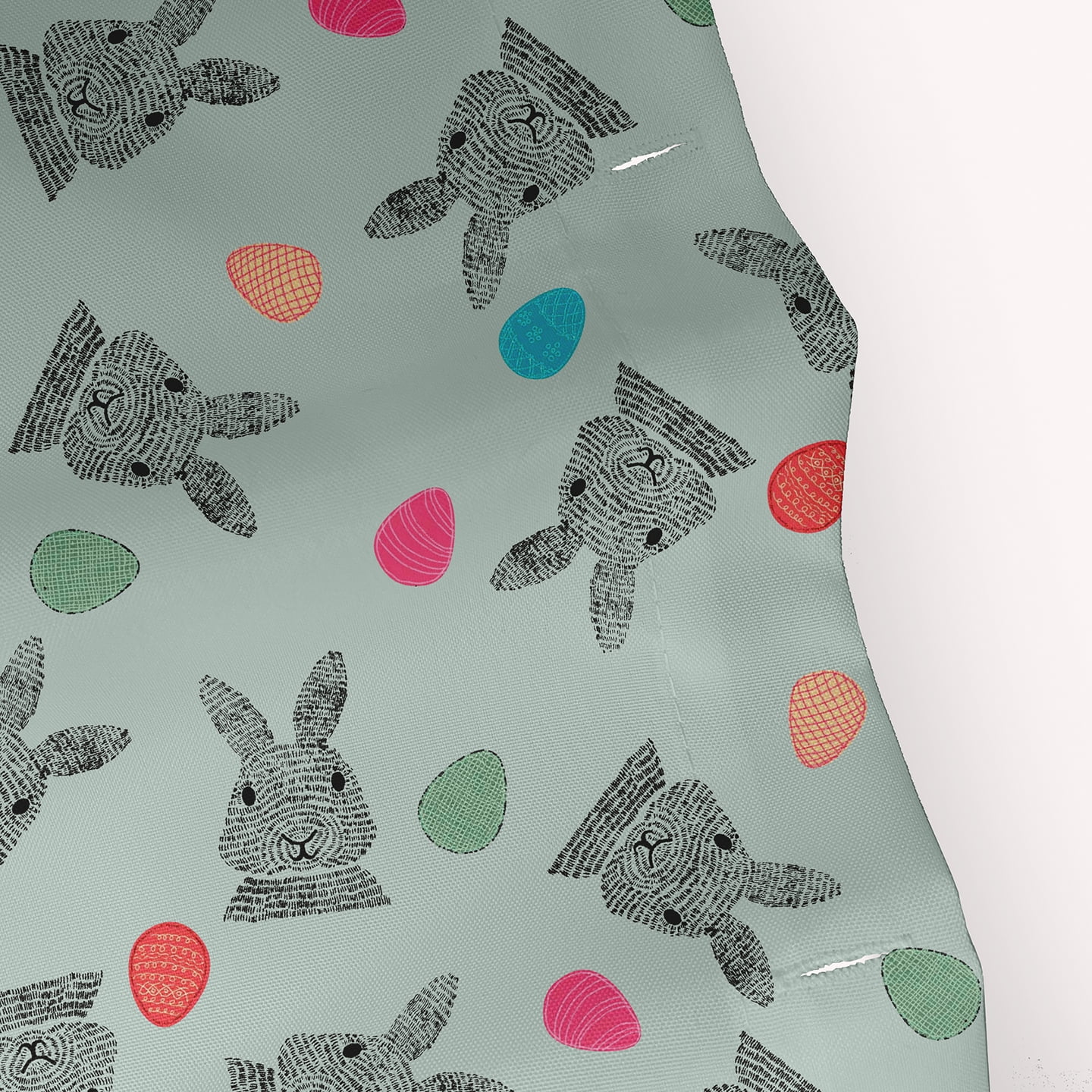 Simply Daisy 70" W x 73" L Bunnies and Eggs Polyester Shower Curtain, Breezeway Green [1 Ct]