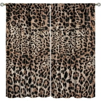 Sexy Leopard Print Curtains Brown Animal Texture Wild Animals Print Curtain with Rod Pocket for Living Room Apartment Home Decor Drapes Window Treatments 2 Panels Set 52x84 Inch