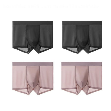 

SUANMAY 4Pieces Men Underwear Cotton Stretch Underwear Hip Panties Comfortable Breathable Underwear Abdominal Panties 3XL 4PCS Multi-color