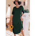 thumbnail image 2 of Ekouaer Long Nightgown, Womens V Neck Loungewear Oversized Sleepwear Loose Sleep Dress, 2 of 6