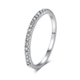 thumbnail image 1 of ZHOUYANG-Anillos para mujer, sortija de compromiso y boda, micro pavé de cristal de zirconia cúbica de color plateado, joyería delicada y elegante, todos los tamaños, 1 of 4