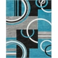 thumbnail image 2 of Echo Shapes & Circles Blue & Brown Modern Geometric Comfy Casual Hand Carved Area Rug 8x10 8x11 ( 7'10" x 9'10" ) Easy Clean Stain Resistant Abstract Contemporary Thick Soft Plush Living Room Rug, 2 of 7