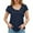 ☃227-Navy, variant on Xuyuer Womens Dressy Casual Blouses Asymmetrical V Neck Business Work Tops Ruffle Sleeve Summer Shirts