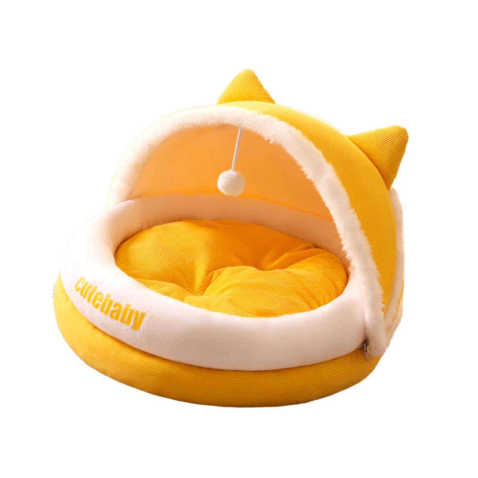 Fzaqwen Cat Bed for Indoor Cats Cat Furniture Cat Cradle Small Dog Cave Sleeping Nonslip Yellow M