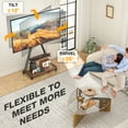 thumbnail image 4 of RTVR Rolling TV Stand for 43-80" Screens, Portable Mobile TV Stand on Wheels with Enhanced Triangular Design Storage Shelves up to 150 lbs, Brown, 4 of 8