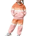thumbnail image 2 of CUZIBR Girls Christmas Sweatshirt Casual Hoodie Long Sleeve Stylish Ice Cream Print Tops And Wide Leg Trousers Set For Big Boys Youth Relaxed Two Piece Outfit Streetwear,Orange,2-3 Years, 2 of 8