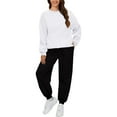 thumbnail image 2 of Pyhlmscde Women's Fashionable And Casual Solid Color Sweatshirt And Pants Suit, Fall Outfits for Women, Winter Clothes for Women, Sweatsuits Women 2 Piece Outfit, 2 of 6