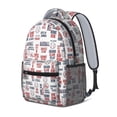 thumbnail image 2 of Baseballs and Game Terms White Backpack for School, Cute School Bag with Adjustable Shoulder Straps and Padded Back, 15.3"x11"x6.7", 2 of 5
