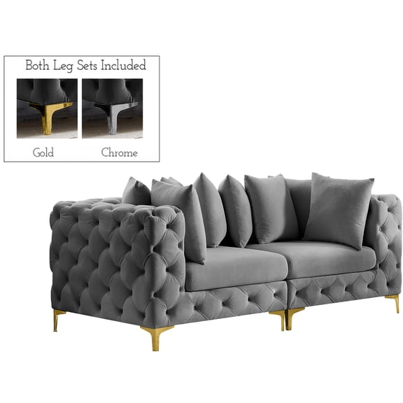 Meridian Furniture Tremblay Grey Velvet Modular Sofa