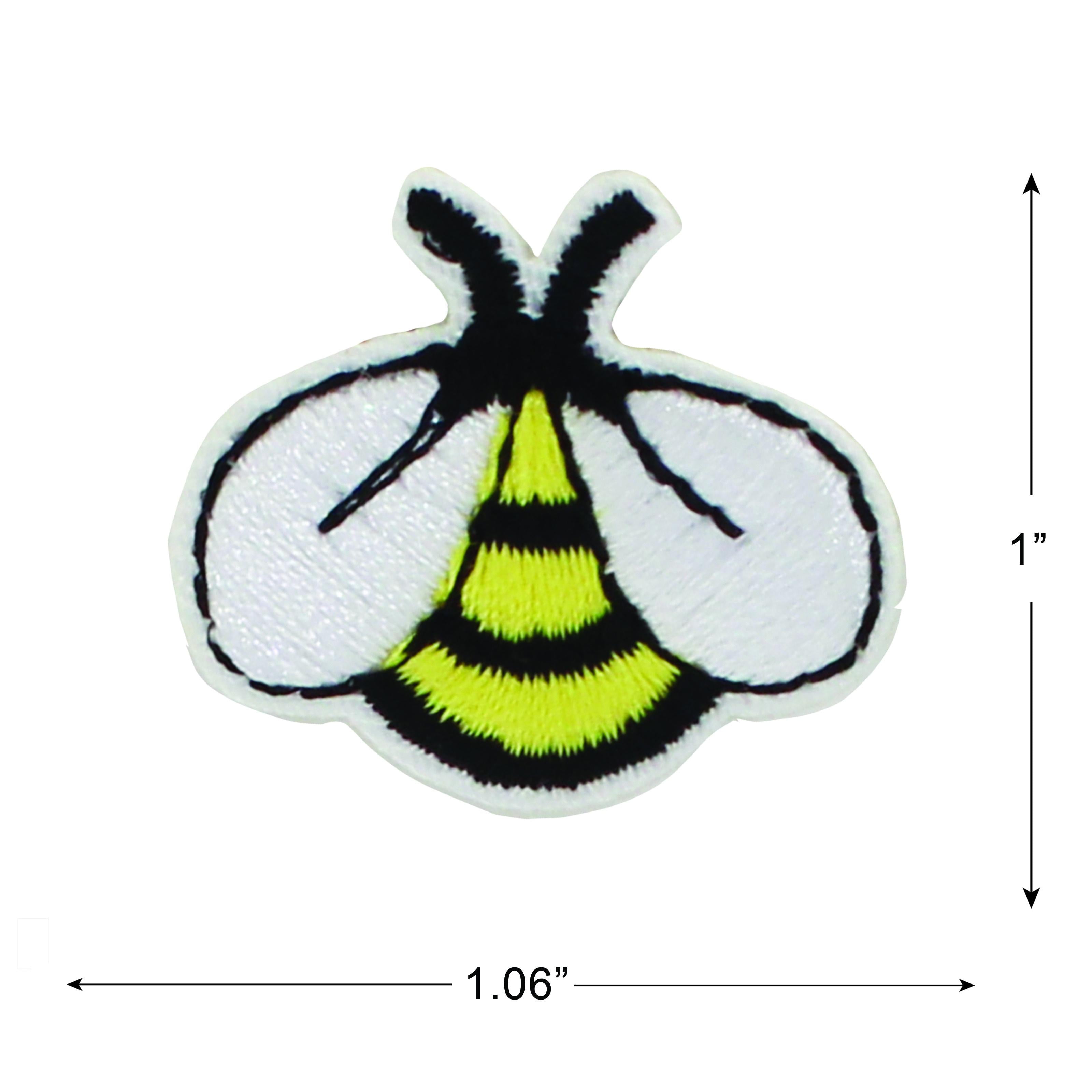 Gwen Studios Embroidered Yellow Bumble Bee Iron-on Patch Appliques, 1" x 1.1", 2CT