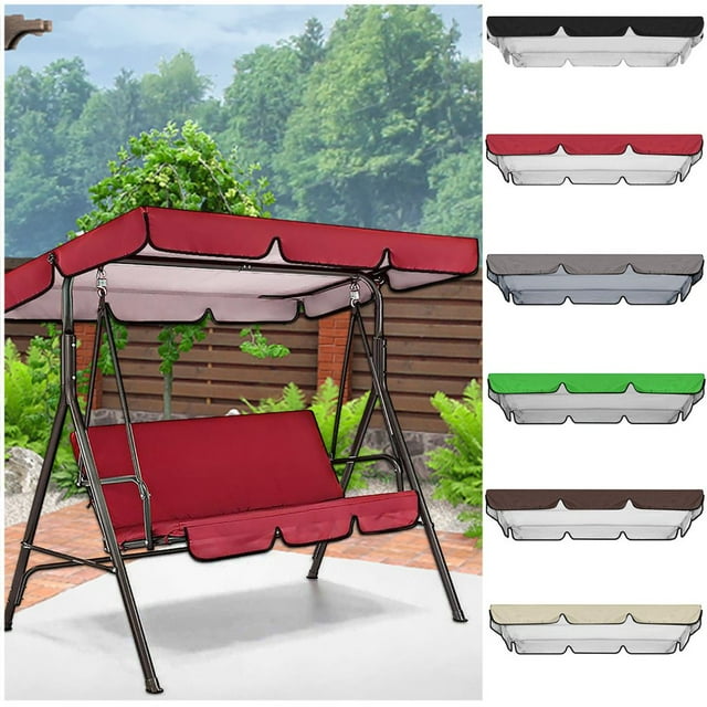 SUTENGDA Housse de Remplacement pour Auvent Siège Balançoire Tailles 2 et 5 Places Housse de Hamac Toit Jardin