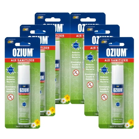 Ozium Smoke & Odor Eliminator Air Sanitizer/Freshener 0.8oz COUNTRY FRESH - 6