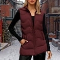 thumbnail image 2 of Gaexia Womens Vest Jacket,Long Hooded Down Vest for Women Winter Insulated Quilted Sleeveless Jacket Cozy Warm Midweight Outerwear, 2 of 4