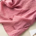 thumbnail image 4 of Brilliant Womens Tops Plus Size under $5 Spring Summer 2025 Womens Spring Summer Solid Color Casual Loose Fashion T-Shirt Short Sleeve V-Neck Tops Cotton Linen Blouse/Pink/M-4XL, 4 of 6