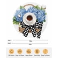 thumbnail image 6 of 15 Inch Round Placemats Set of 4, Blue Hydrangea Flower Non Slip Heat Insulation PP Table Mats, Spring Summer Black White Bow Floral Washable Place Mats for Kitchen Dining Party Table Decor, 6 of 7