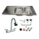 thumbnail image 1 of Fregadero Tarja Tina Doble Con Escurridor Acero Inox C/kit Flexible (Escurridor Izquierdo), 1 of 4