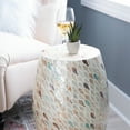 thumbnail image 5 of Linon Prescott Indoor Drum Accent Table, 19.75" Tall, Multicolor Fish Mosaic on Ivory, 5 of 16