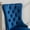 Blue/Gold, variant on 1 Pieces Dining Bench with Tufted Wingback Silver Stainless Steel Legs Padded Seat, Upholstered Kitchen Stool for Dinner Room, Living Room