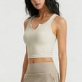 thumbnail image 4 of YueHuiYing Women's V Neck Crop Tops Basic Trendy Notched Sleeveless Slim Fit Summer Y2k Crop Tank Top, 4 of 5