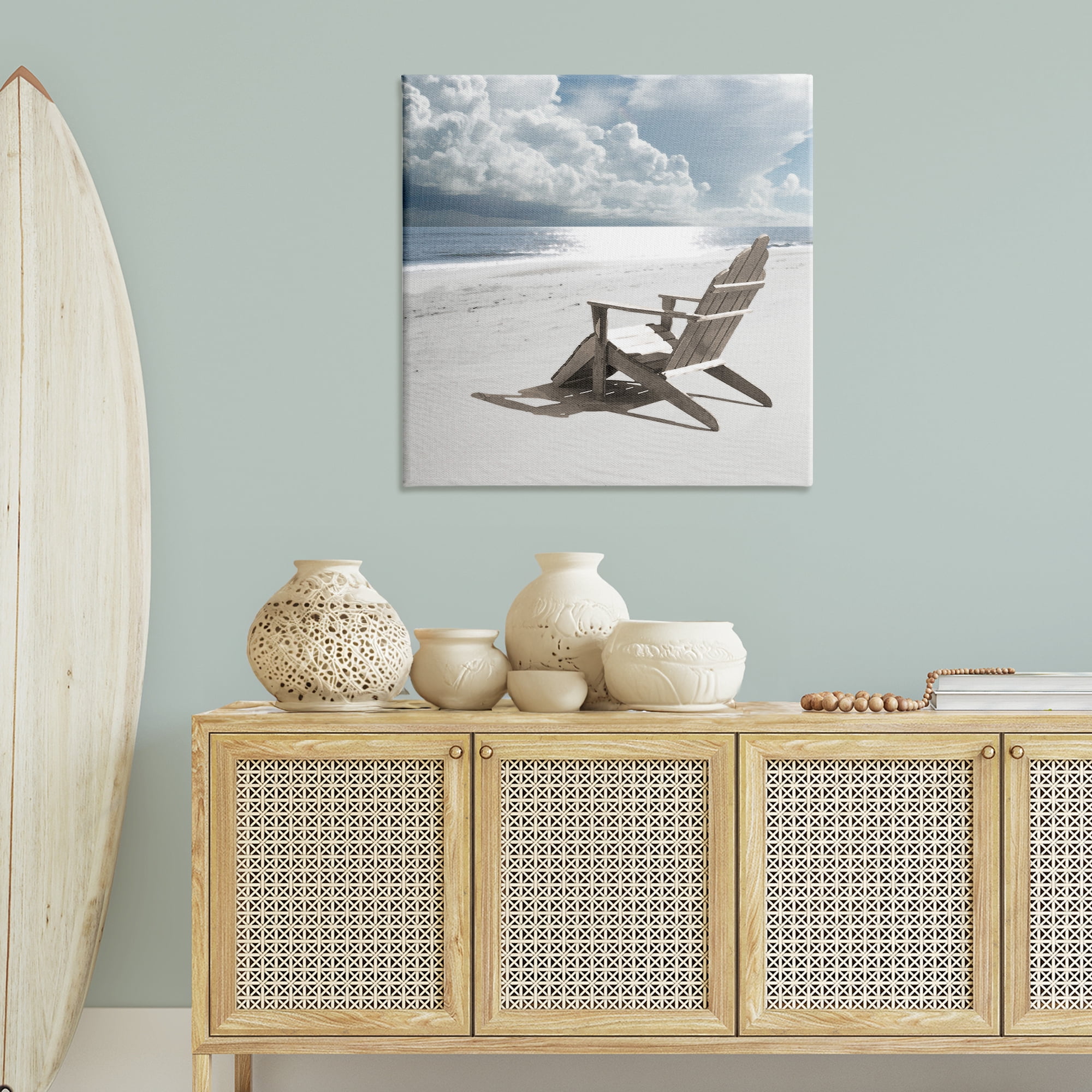 Stupell Industries Rolling Clouds Beach Coastal Photography Gallery Wrapped Canvas Art Print Wall Art, 36 x 36