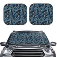thumbnail image 2 of Xecao Blue Leaves A for Foldable Car Sun Shades (2-Pack) offer sun protection with an easy-fold design for convenient windshield shading., 2 of 7