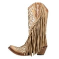 thumbnail image 3 of Corral Boots Womens Lamb Studded Embroidered Fringe Snip Toe Cowboy  Mid Ca, 3 of 5