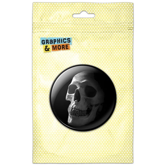 Human Skull Skeleton Head Pinback Button Pin Badge