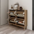 thumbnail image 7 of Rattan Shoe Cabinet with 4 Doors Shoe Rack Storage Cabinet Shoe Organizer, 7 of 7