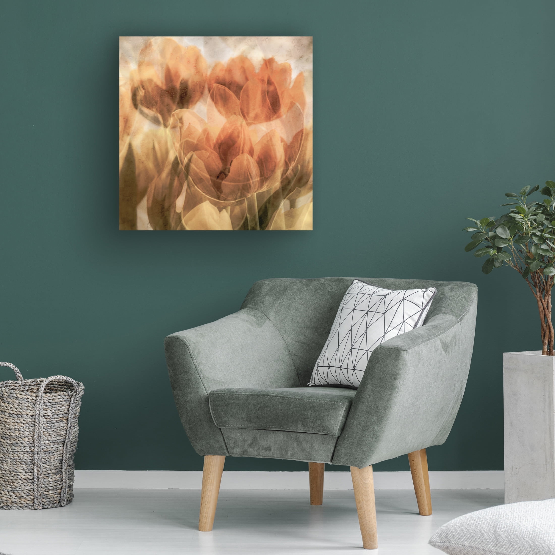 Canvas Wall Art - Luc Vangindertael (Lagrange) 'Tulips' Wall Art for Living Room, Bedroom, or Office D?cor by Trademark Fine Art - 14 x 14 Inches