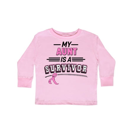 

Inktastic My Aunt is a Survivor Breast Cancer Awareness Gift Toddler Boy or Toddler Girl Long Sleeve T-Shirt