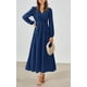 thumbnail image 4 of Vestido largo PRETTYGARDEN 2025 primavera manga larga con cuello en V para mujer, 4 of 8