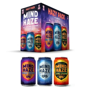 Firestone Walker Mind Haze Variety Hazy Ipa Craft Beer Pack, 12 Pack, 12 fl oz Cans, 6.2% ABV