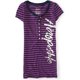 thumbnail image 1 of Aeropostale - Camiseta henley a rayas para mujer, color morado, grande Aeropostale  henley, 1 of 1