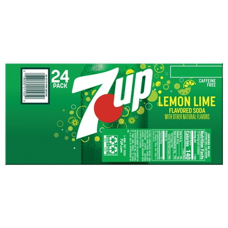 7UP Caffeine Free Lemon Lime Soda Pop, 12 fl oz, 24 Pack Cans
