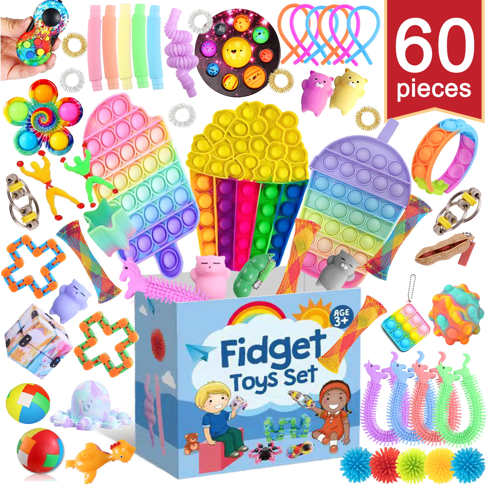 Dropship Pop Fidget Toys Multi-Item Fidget Toy Pack Sensory Fidget Pack Anti-Anxiety  Stress Relief Fidget Toys Set Party Favors Birthday Gifts For Adults Kids  (24Pcs-A) to Sell Online at a Lower Price