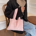 thumbnail image 4 of Bolsa pequeño con asa superior de color sólido de piel suave de invierno para mujer (rosa) Ehuebsd Para estrenar, 4 of 9