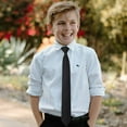 thumbnail image 2 of Black Boys Ties Woven Formal Pre-Tied Necktie Adjustable Child Age for 8-12 School Uniforms, 2 of 7