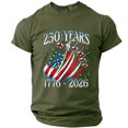 thumbnail image 2 of Men's 250th Anniversary T-Shirt USA 1776-2026 Independence Day Patriotic Graphic Tee American Flag Aircraft Print Short Sleeve Crewneck Casual Pullover Top for July 4th Parade Everyday Wear, 2 of 7