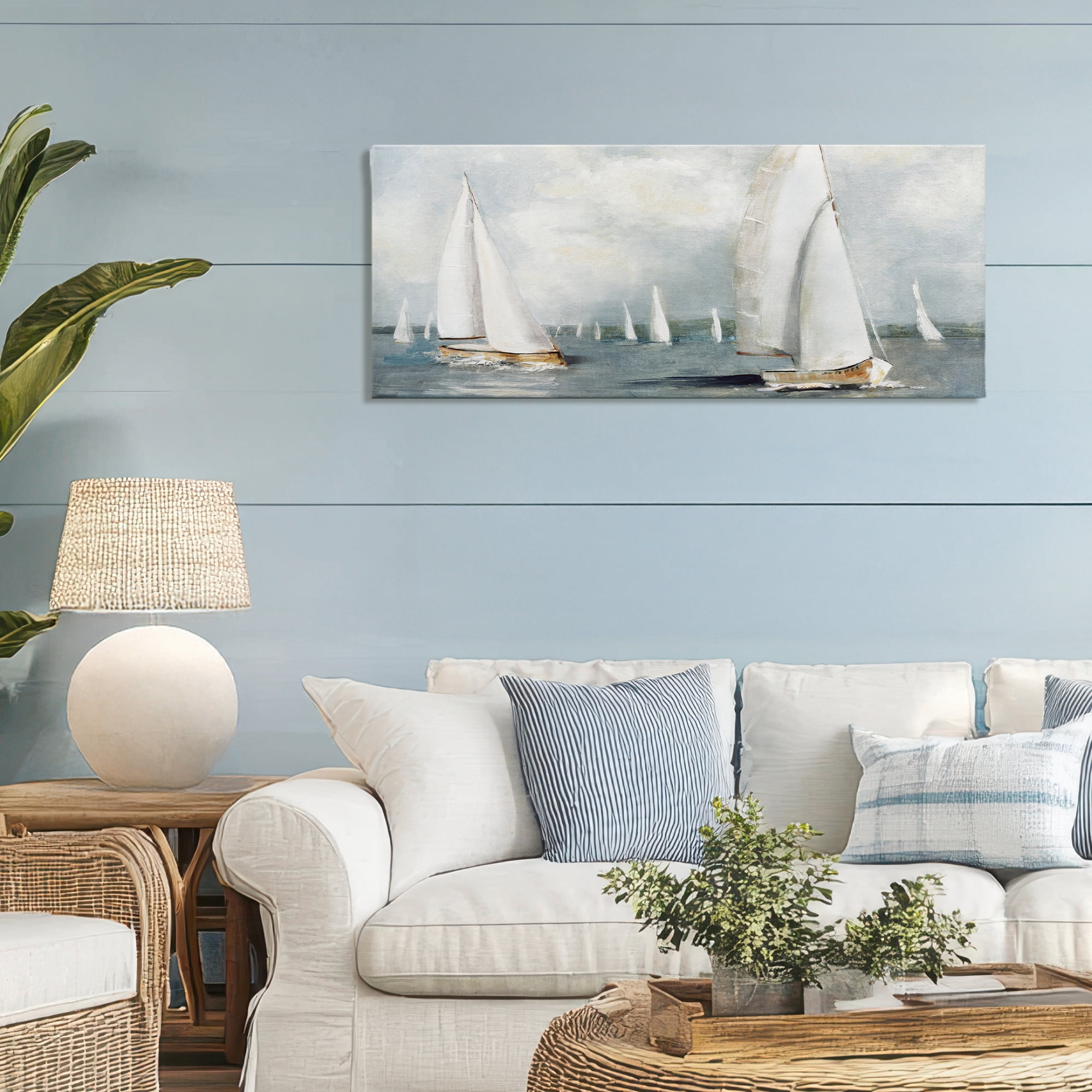 Stupell Industries Windy Sailboat Fleet Canvas Wall Art, design by Sally Swatland